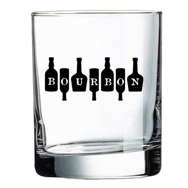 Fancy Bourbon Drinking Sock with Bourbon on Bottles Rocks Glass Gift Basket