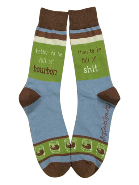 Better to Be Full of Bourbon Sock with Better to Be Full of Bourbon Rocks Glass Gift Basket