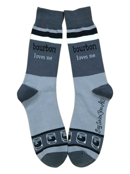 Bourbon Loves Me Sock with Always Remember Rocks Glass Gift Basket