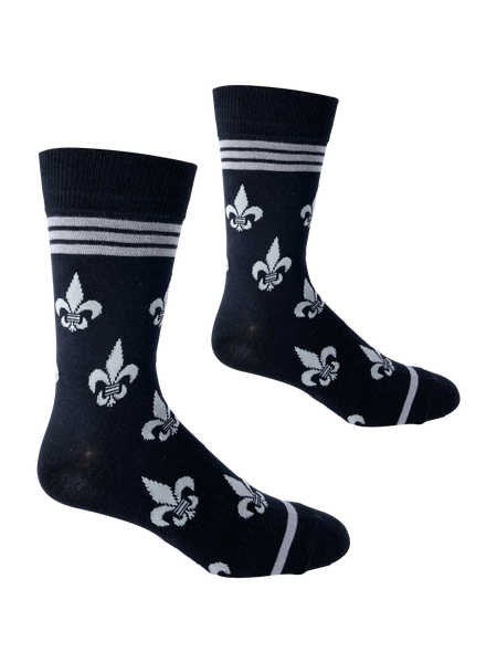 Fleur de Lis Silver and Black