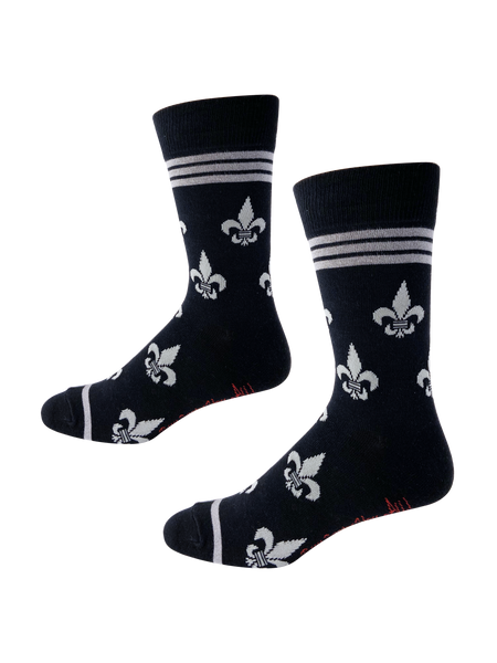 Fleur de Lis Silver and Black