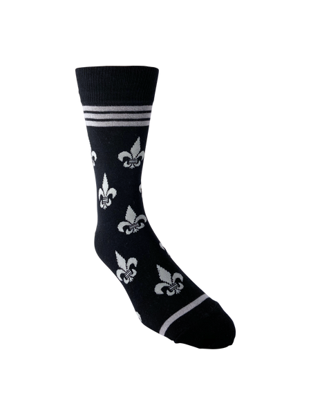 Fleur de Lis Silver and Black