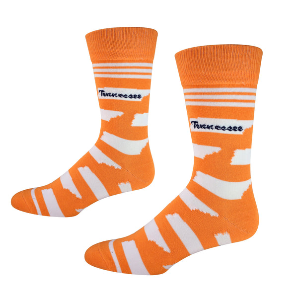 Tennessee Shapes in Orange and White Men's Socks