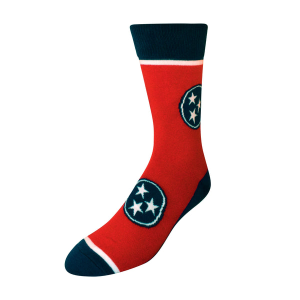 Tennessee Tri-Star in Red and Blue Men's Socks