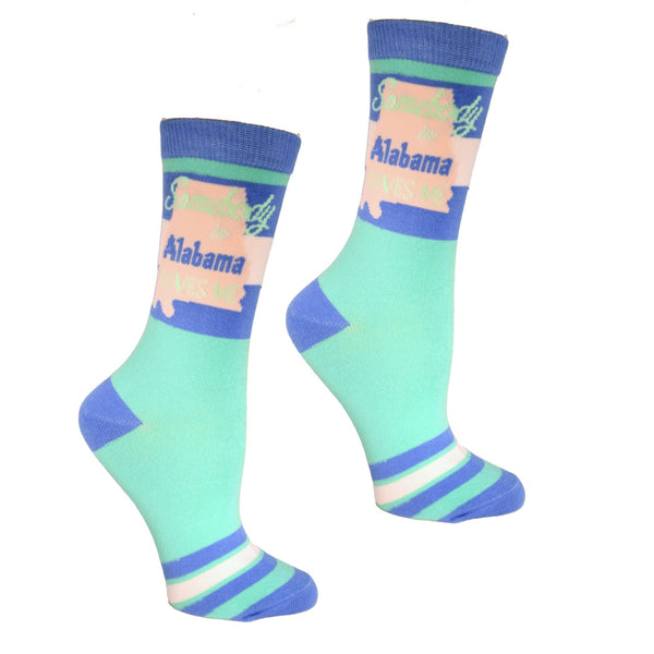 Somebody in Alabama Loves Me Women's Socks