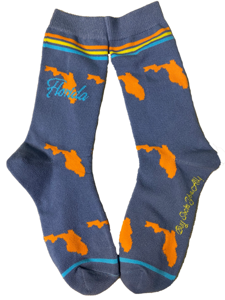 Florida Shapes in Blue and Orange Women's Socks