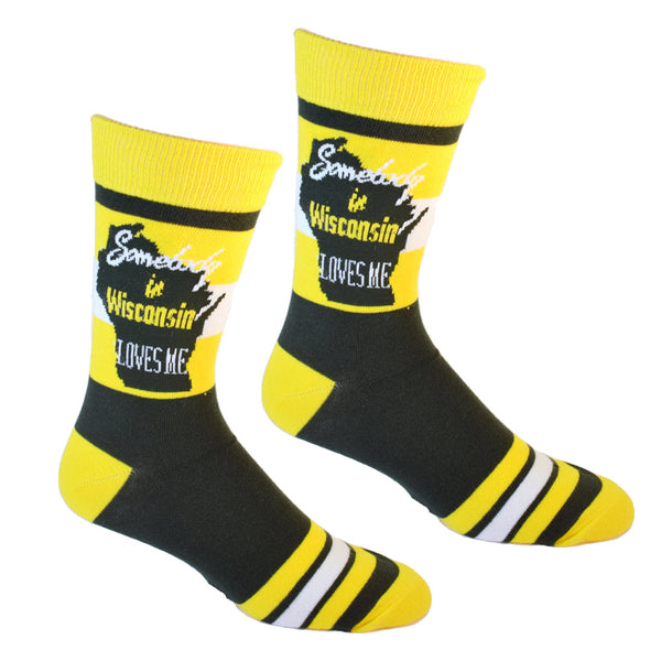 Somebody in Wisconsin Loves Me Men's Socks