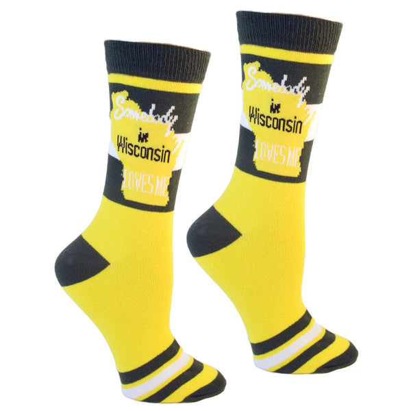 Somebody in Wisconsin Loves Me Women's Socks
