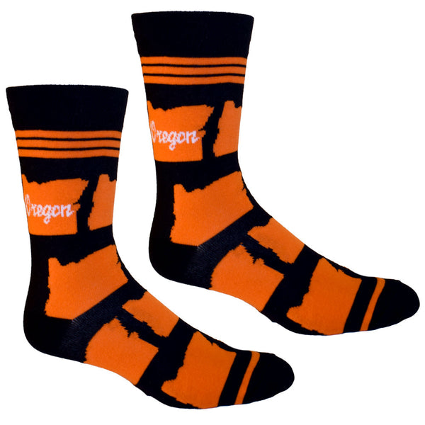 Oregon Shapes in Orange and Black Men's Socks