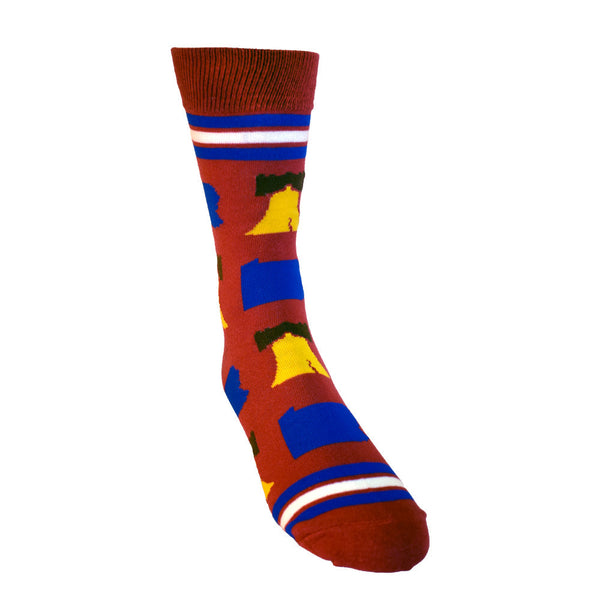 Pennsylvania Shapes and Liberty Bell Shapes Men's Socks