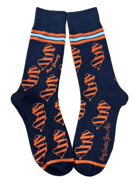 New Jersey Shapes in Black and Tiger Stripes Mens Socks