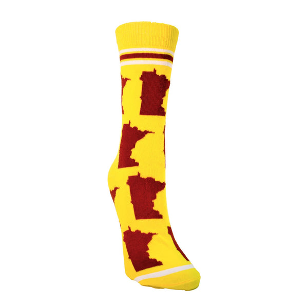 Minnesota Shapes in Maroon and Gold Womens Socks