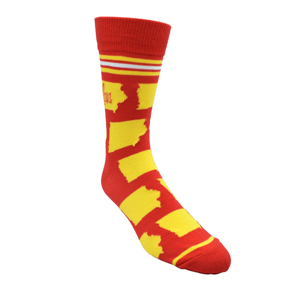 Iowa Shapes in Red and Yellow Men's Socks