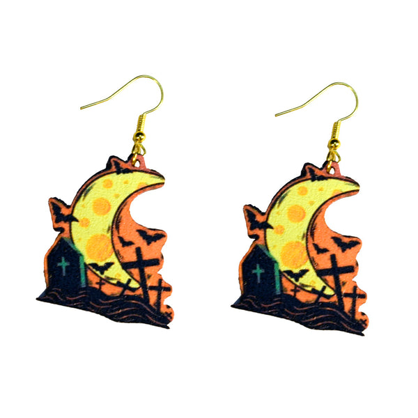 Moon in Cemetery Earrings