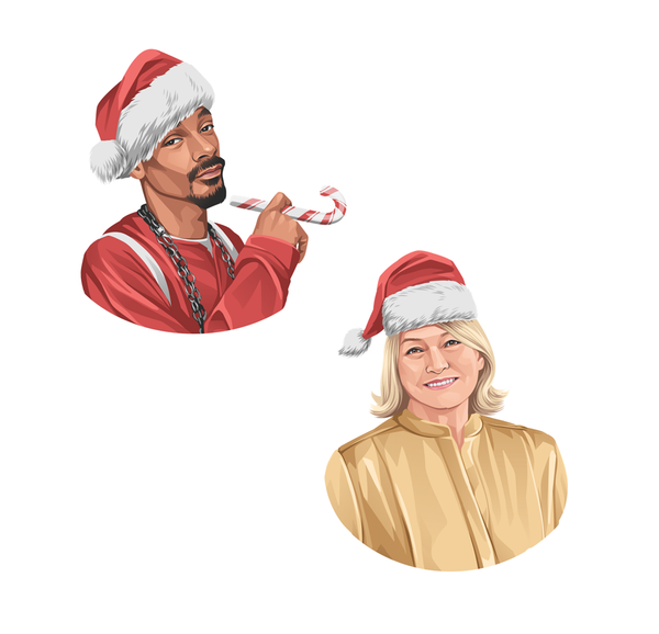 Hip Hop Star and Friend Christmas Earrings