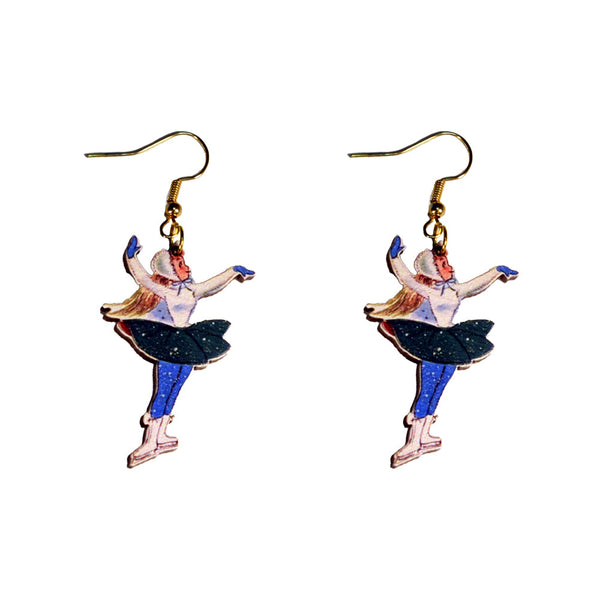 Vintage Ice Skater Earrings