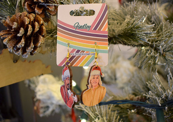 Hip Hop Star and Friend Christmas Earrings